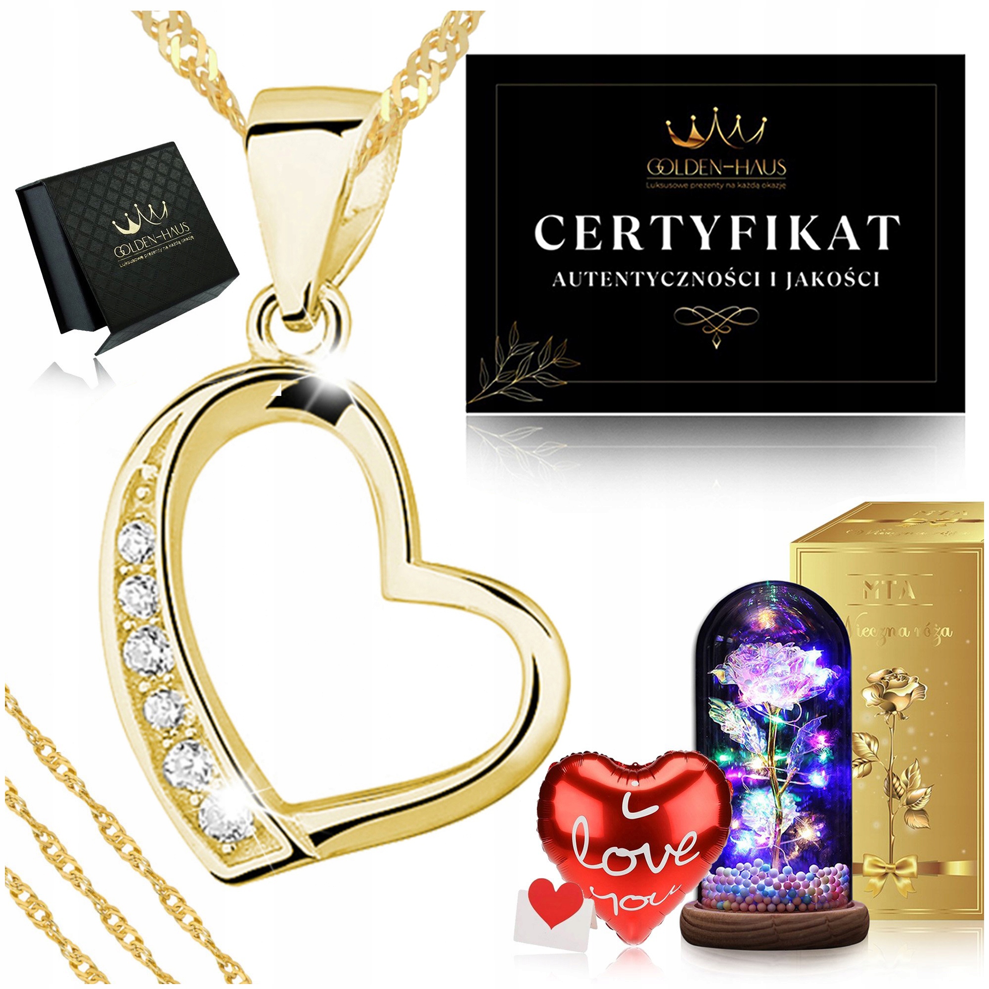 Krásný Zlatý Řetízek Singapur Se Srdíčkem 14K 925/585 Věčná Růže