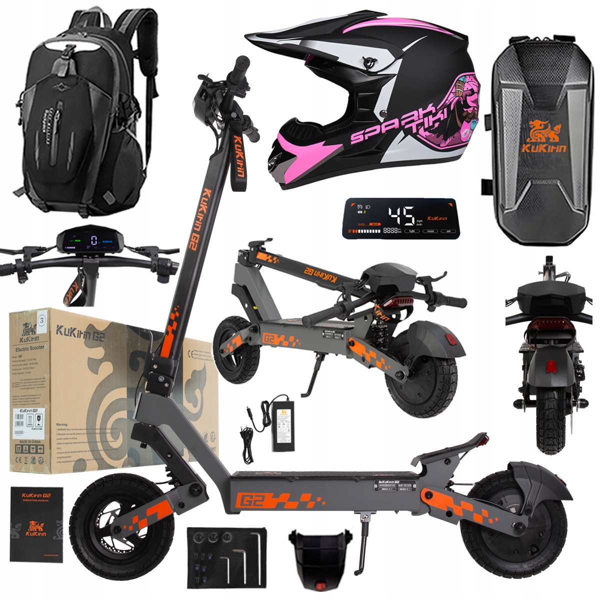 Kukirin G2 2026 Nové skládací elektrické vozidlo 1200W 45KM/H 15Ah 48V 10"