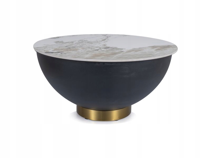 Lavica konferenčný stolík, biela/čierna, veľkosť 73 cm, Sig