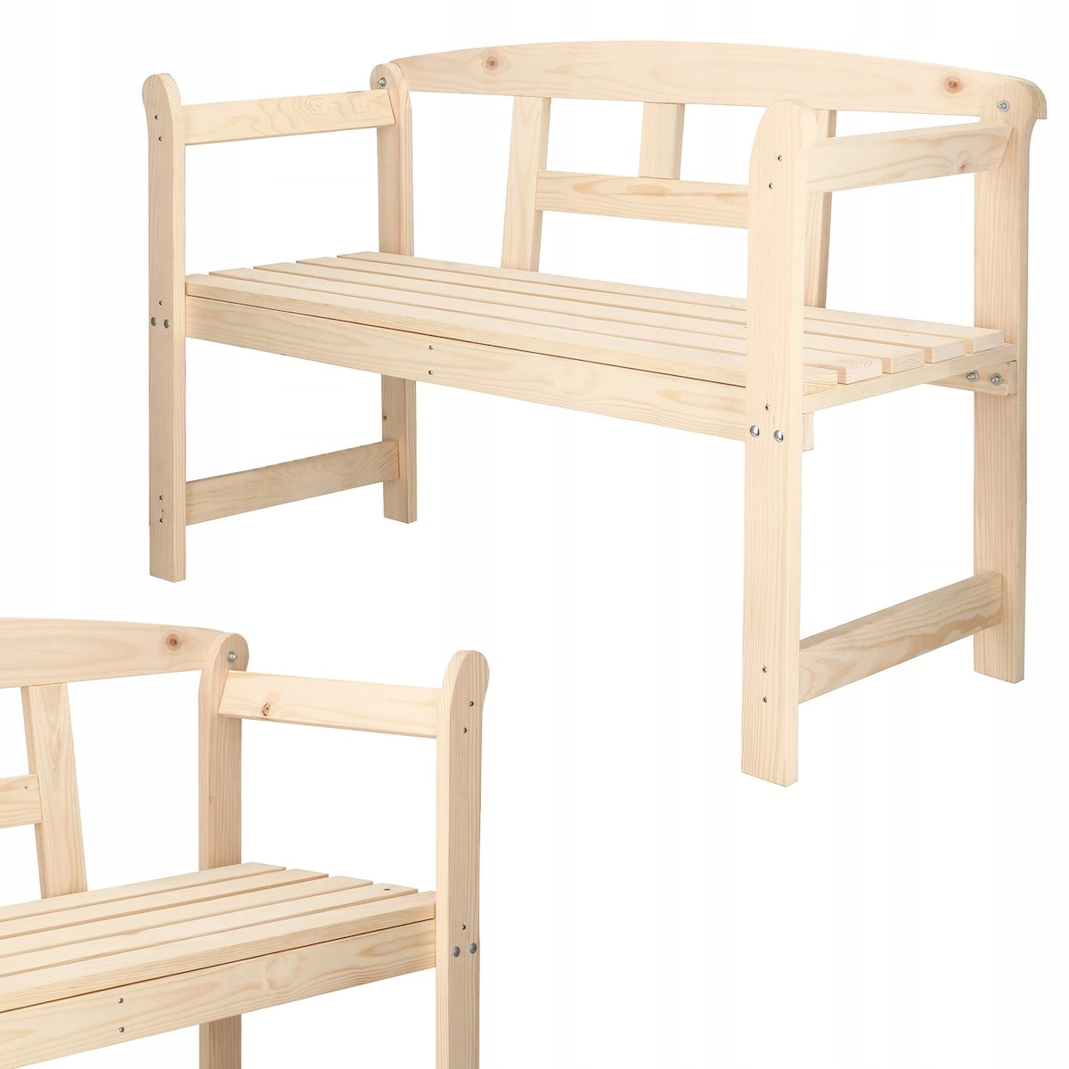 ŁAWKA OGRODOWA DREWNIANA parkowa 120cm DWUOSOBOWA ŁAWECZKA TARAS SOLIDNA