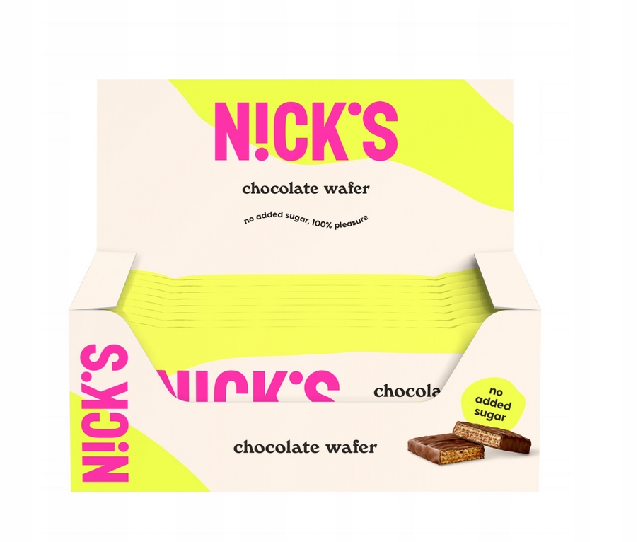Nick's Chocolate Wafer wafelek bez cukru czekolada mleczna zestaw 12 sztuk