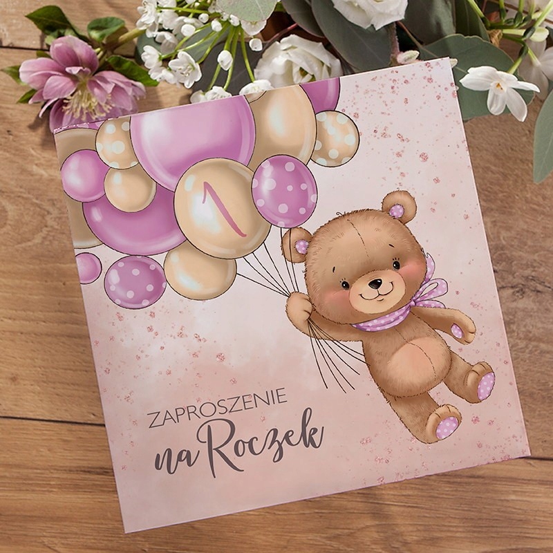 ZAPROSZENIA na Roczek dziewczynki 10szt +koperty EAN (GTIN) 5903919661704