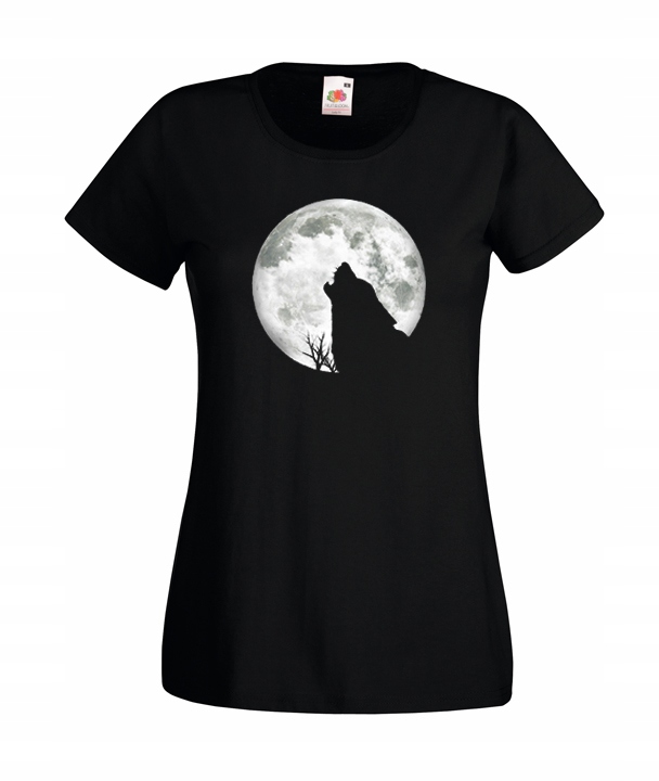 

XXL Koszulka Damska Wilk Szary Księżyc Wolf Wzory