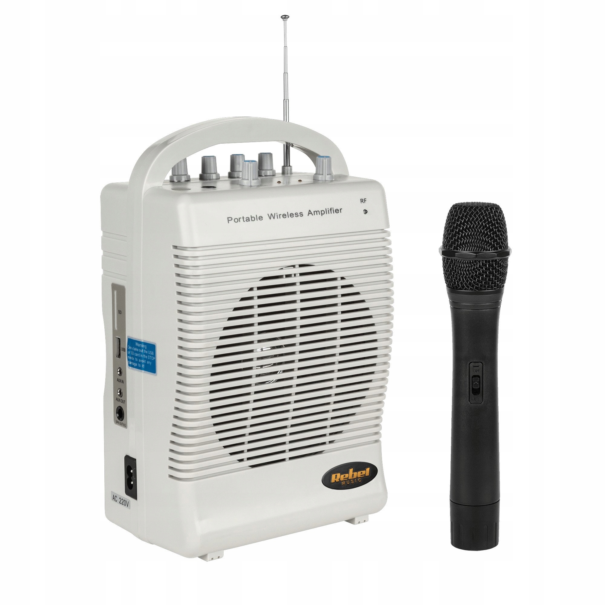 Rebel MIK0132-1 Přenosná sada mikrofonu se zesilovačem, Bluetooth, 50 W