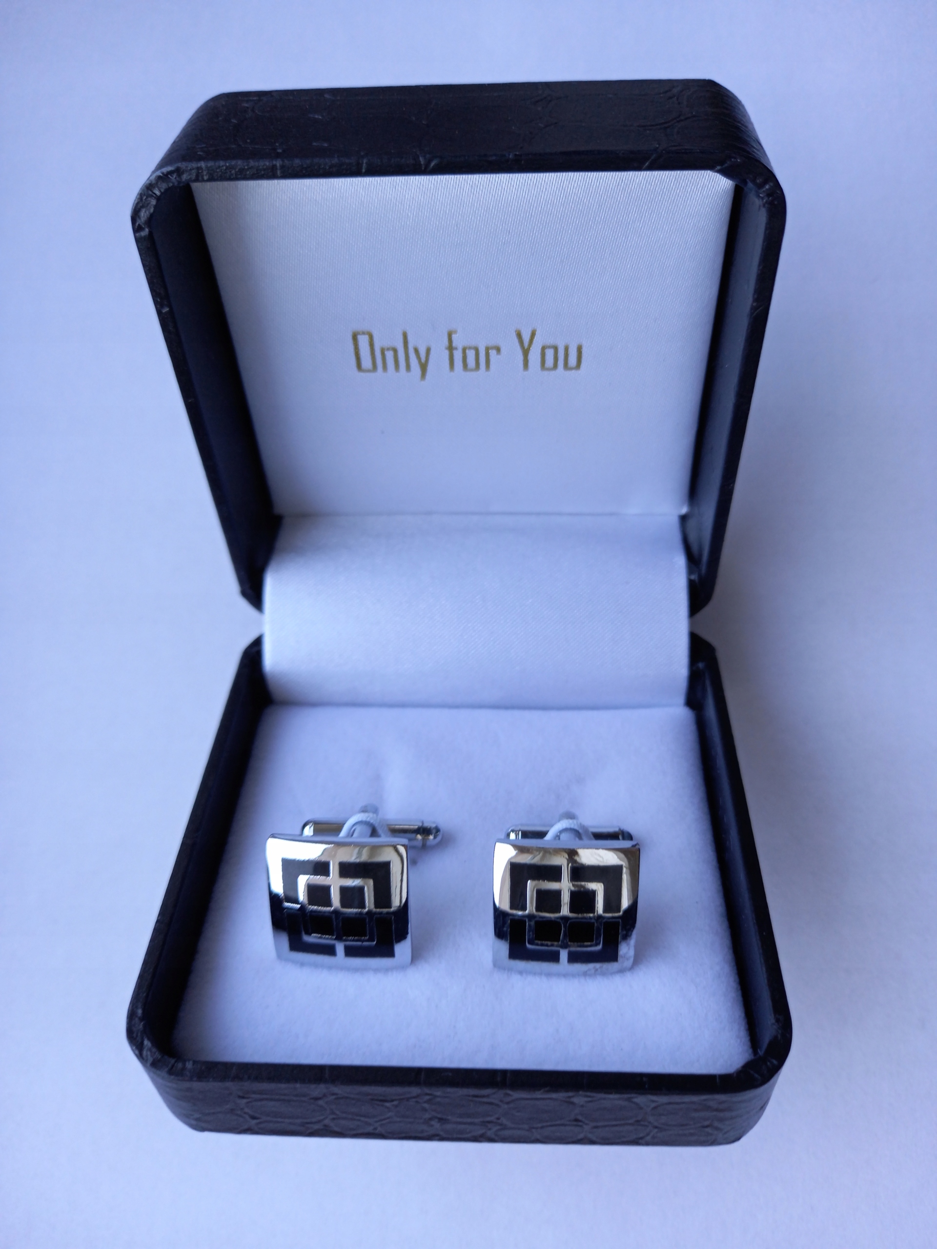 Stříbrné manžetové knoflíčky Desková hra s mlýnkem