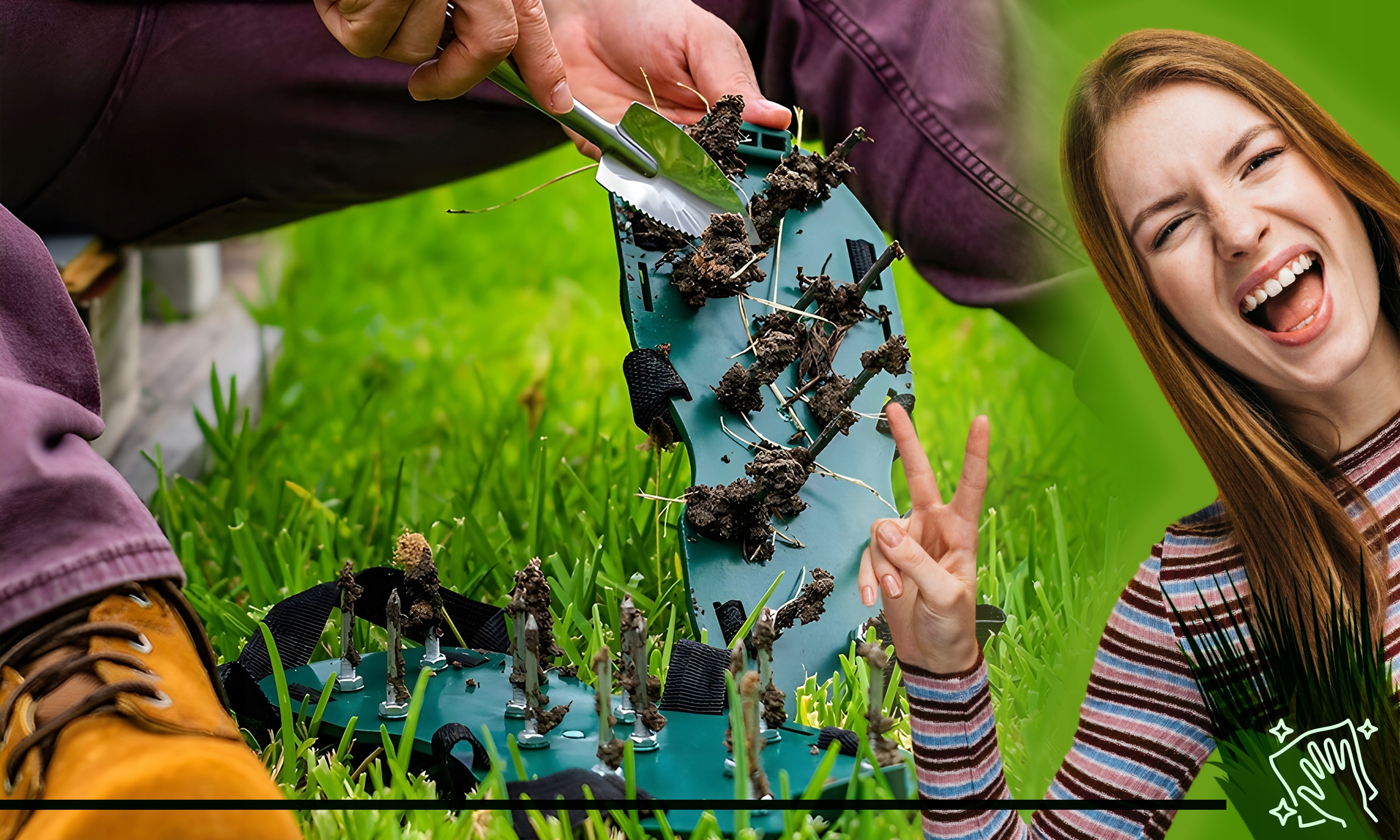 AERATOR OGRODOWY SANDAŁY NAKŁADKI NA BUTY Z KOLCAMI DO TRAWNIKÓW NAKŁUWACZ Marka Gardenline