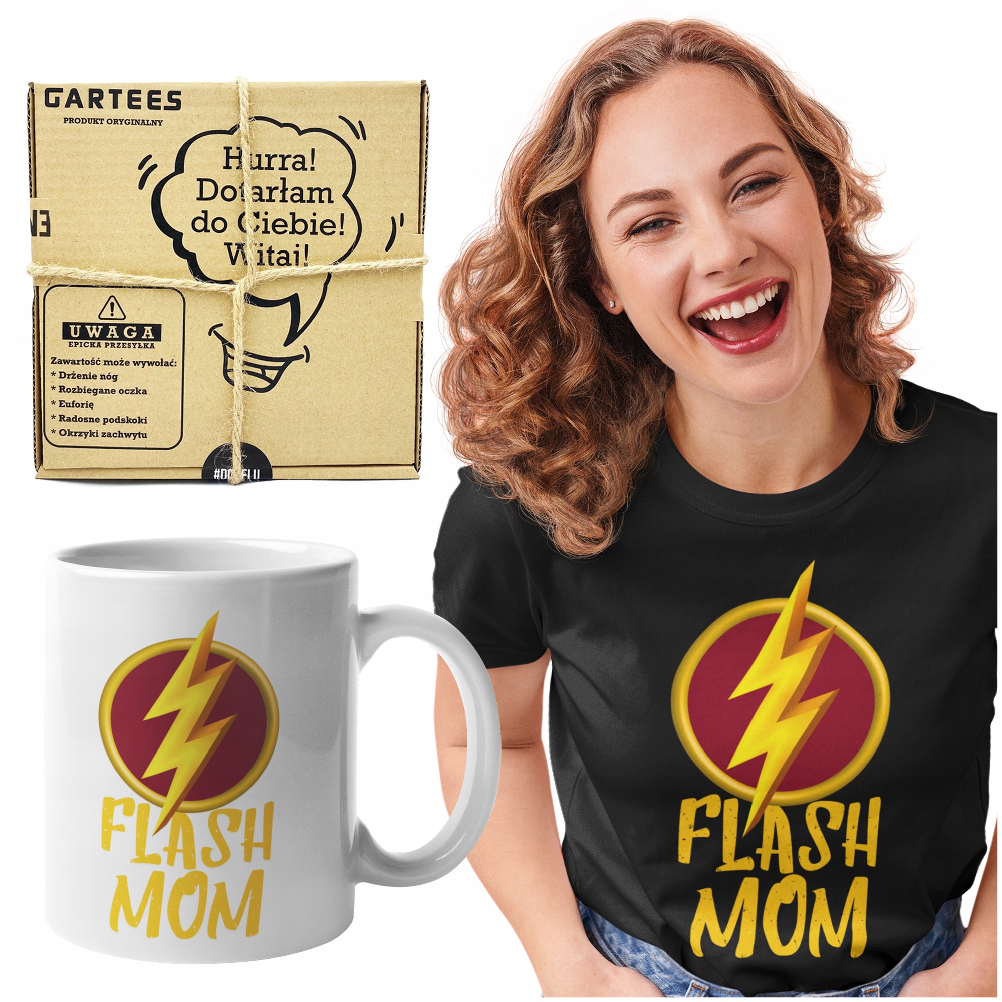

T-shirt Lady Flash Mom Z Kubkiem Zestaw Prezentowy