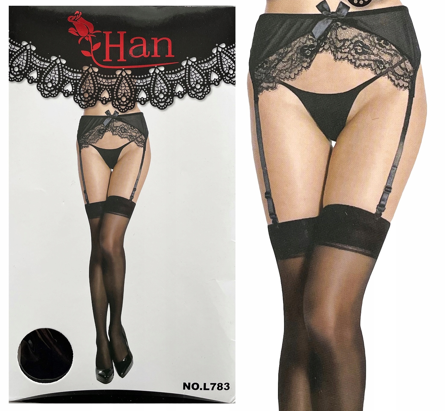 

Seksowny Komplet Pończochy gładkie Pas