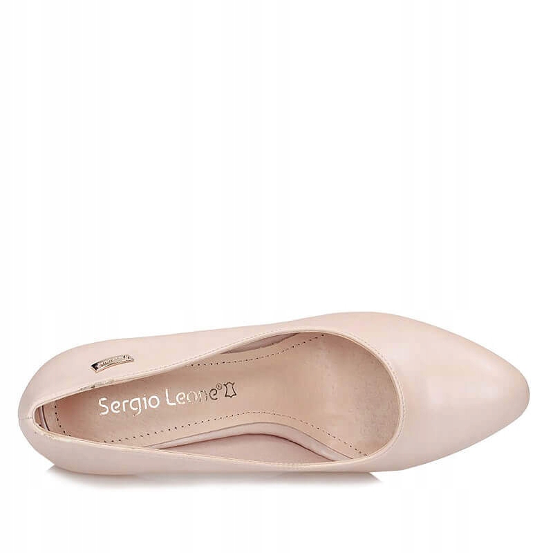 Czółenka Szpilki Sergio Leone 1457 perłowy jasny róż Rozmiar 37