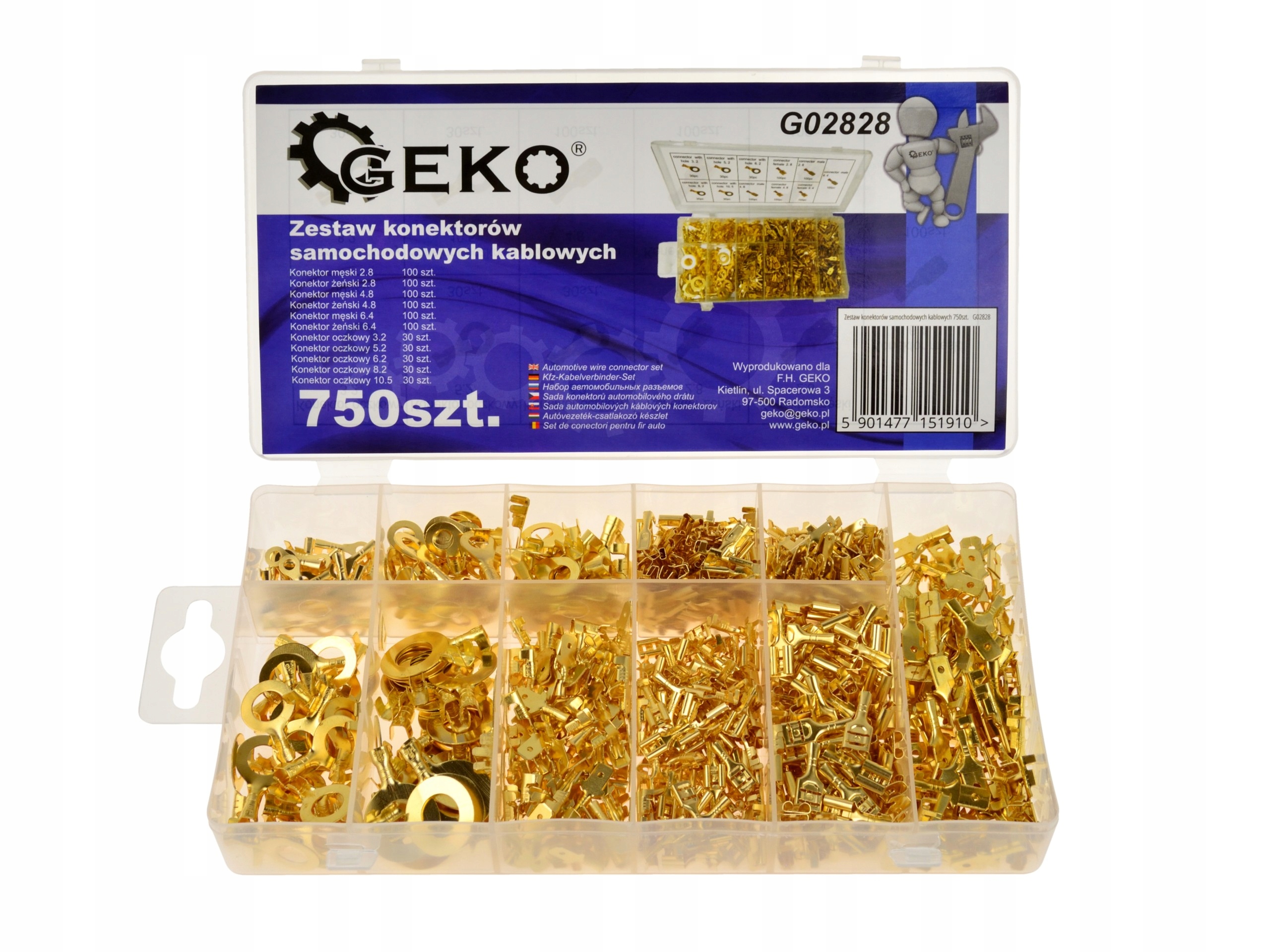 Zestaw konektorów samochodowych kablowych 750szt