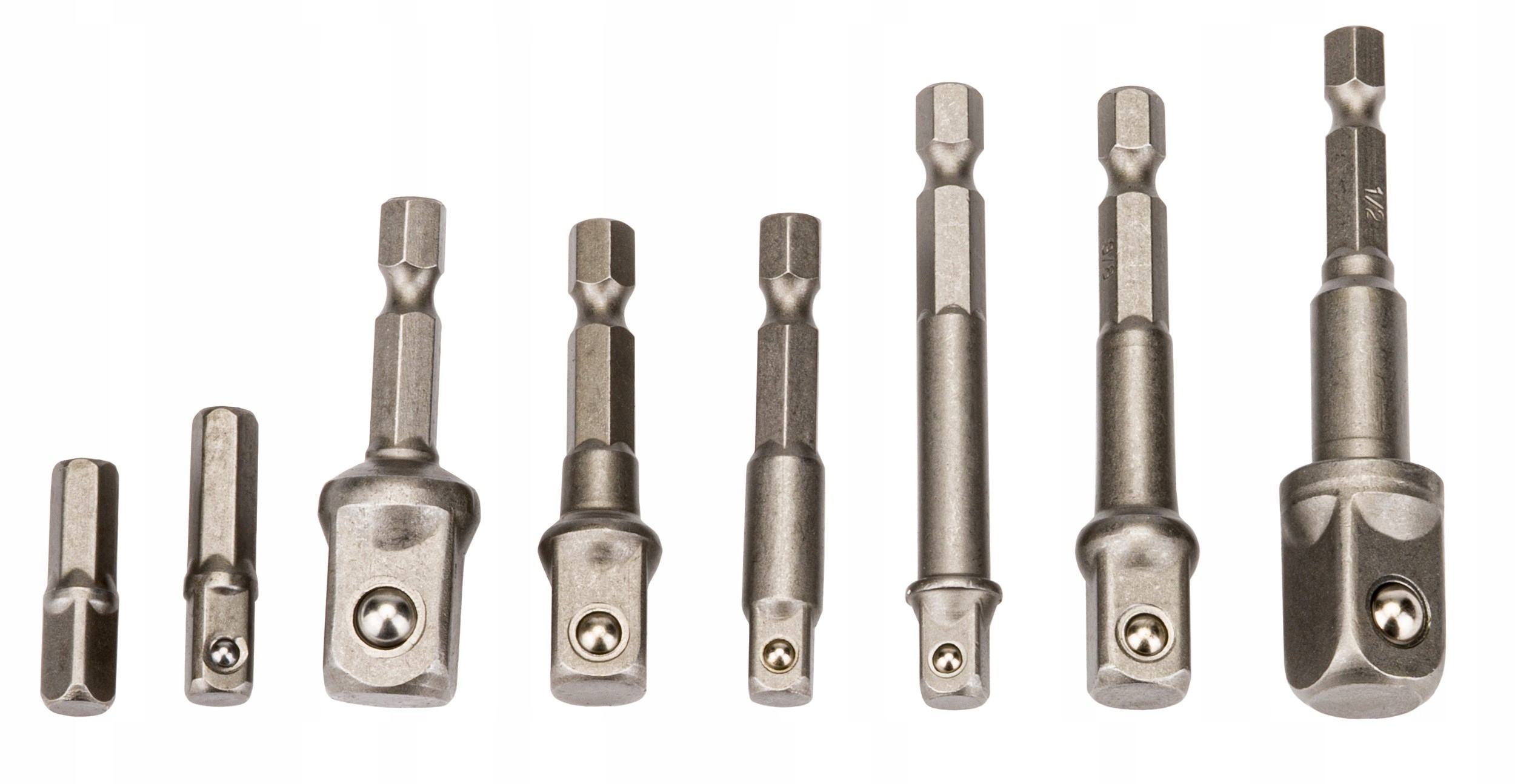 ZESTAW ADAPTERÓW HEX ADAPTERY DO WKRĘTARKI NASADKI Waga produktu z opakowaniem jednostkowym 0.2 kg