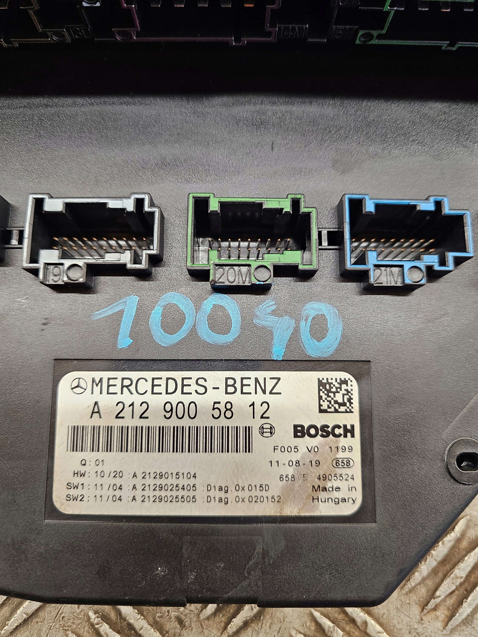 fuse box module SAM MERCEDES W204 A2129005812
