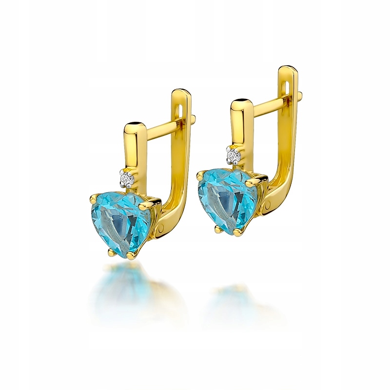 

Złote Kolczyki 585 Brylanty 0,03 ct Topaz 2,40 ct