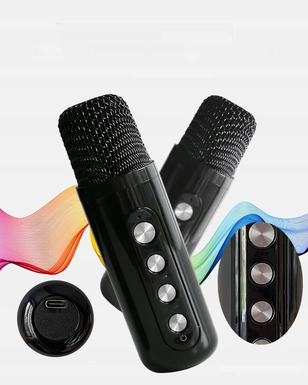 KARAOKE MASZYNA Z 2 MIKROFONAMI BLUETOOTH LED DLA DZIECI I DOROSŁYCH — miniatura 12
