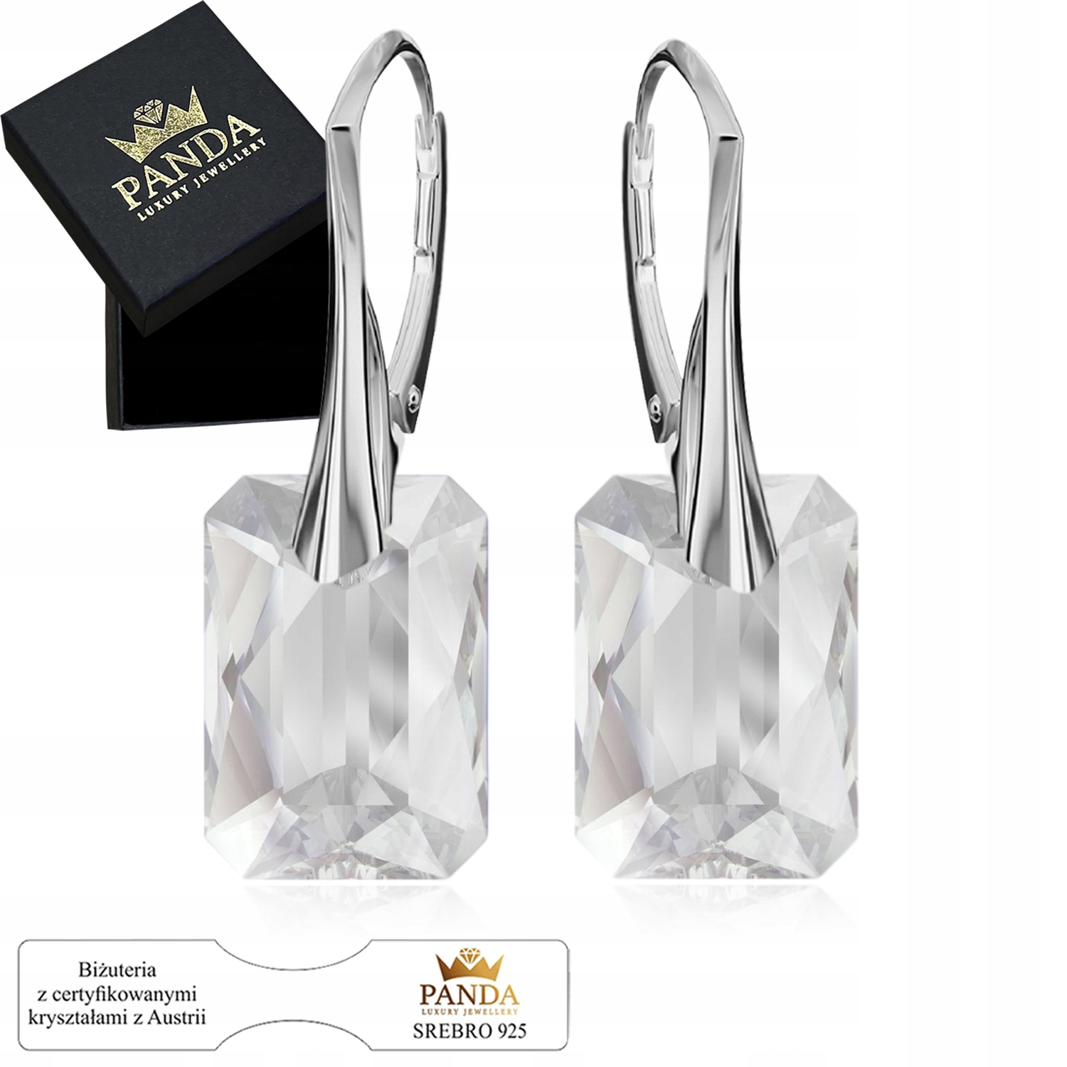 Stříbrné Náušnice Dámské Svatební krystaly 925 Dárek pro manželku Den matek