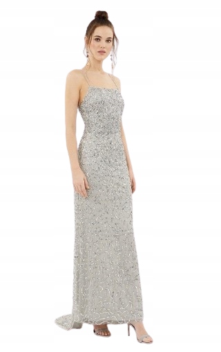 Coast Šaty Šedé Flitrové Maxi 42 W_g