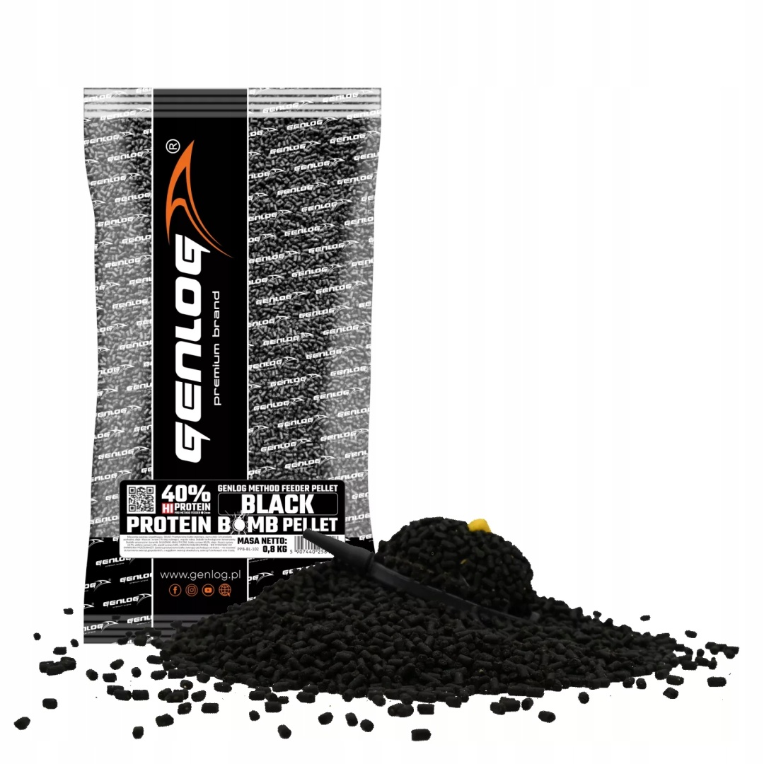 Genlog Pellet Method Feeder Protein Bomb Black 2mm 800g