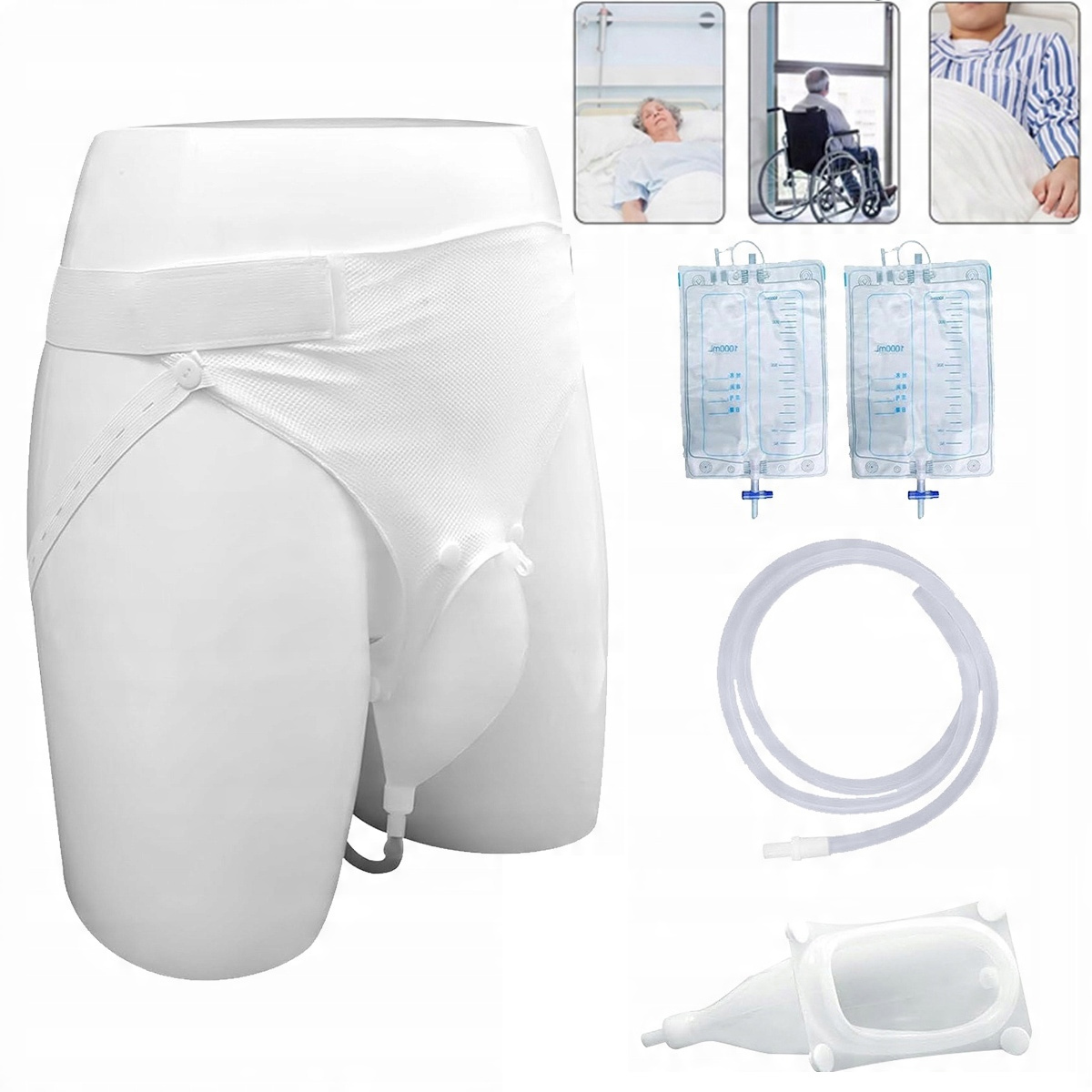 SILIKONOWY BIELIZNA MĘSKA I WOREK NA MOCZU 1000ML