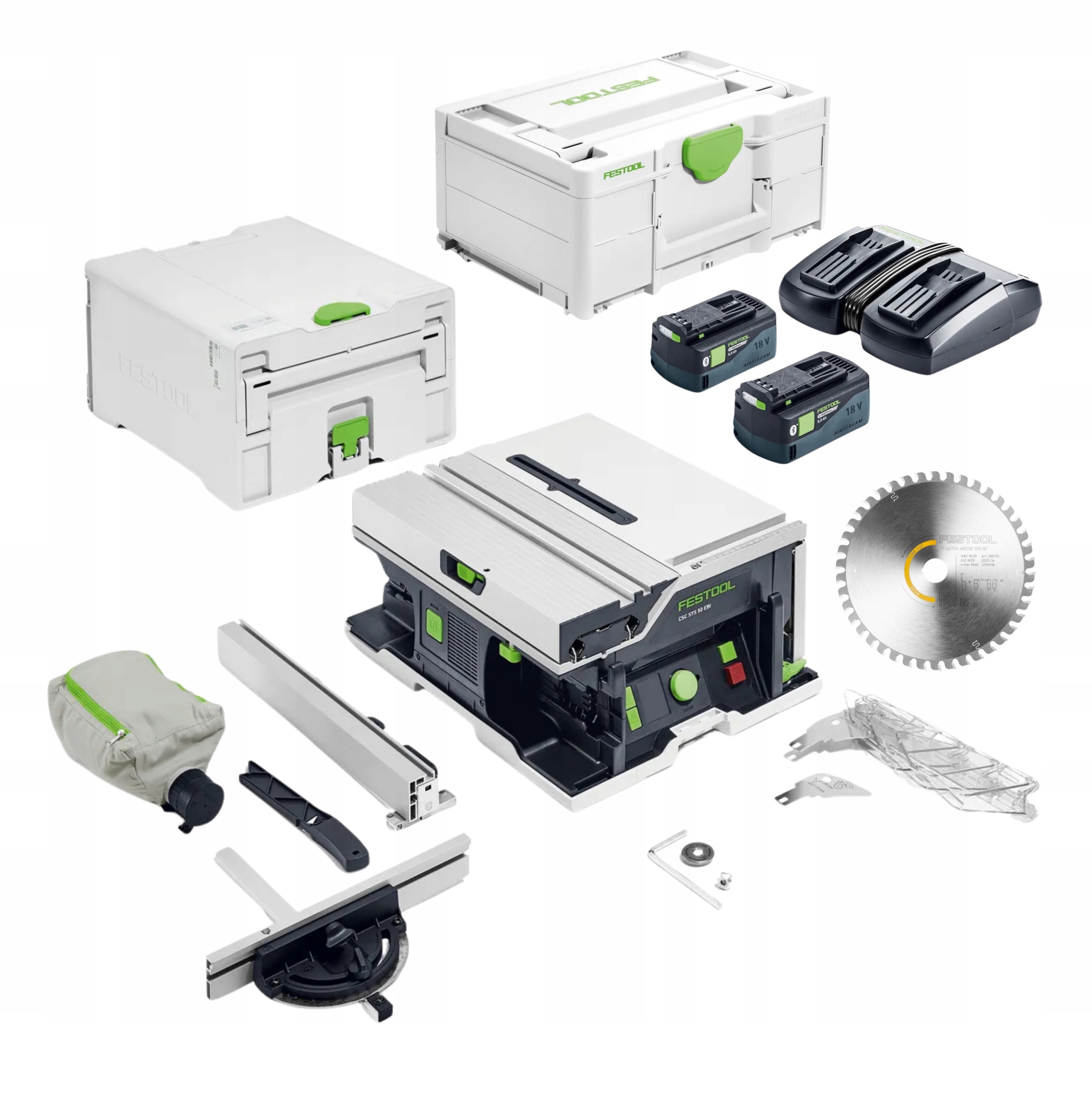 Pilarka stolikowa Aku Csc Sys 50 Eb Zestaw energii 2xHP5,0/TCL6 Festool Tbx