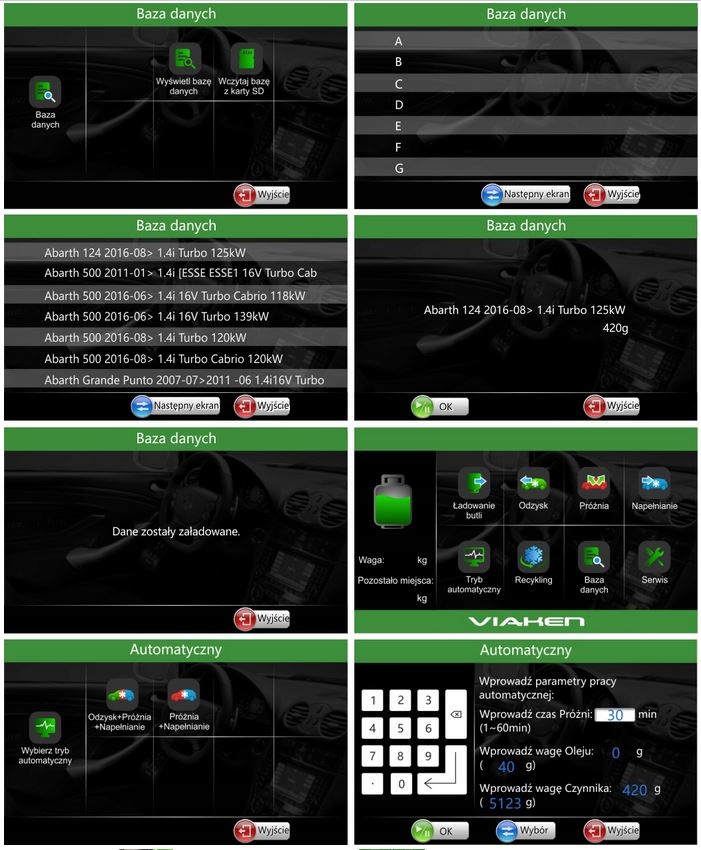STACJA KLIMATYZACJI VIAKEN X545 AUTOMATYCZNA język polski Tryb pracy automatyczny