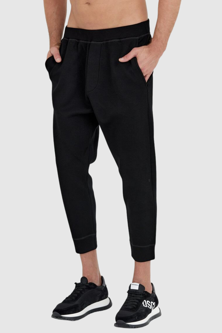 DSQUARED2 Czarne męskie spodnie ibra black on black L