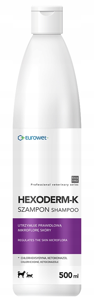 Levně Eurowet Hexoderm-K 500 ml Šampon pro psy s chlorhexidinem a ketokonazolem
