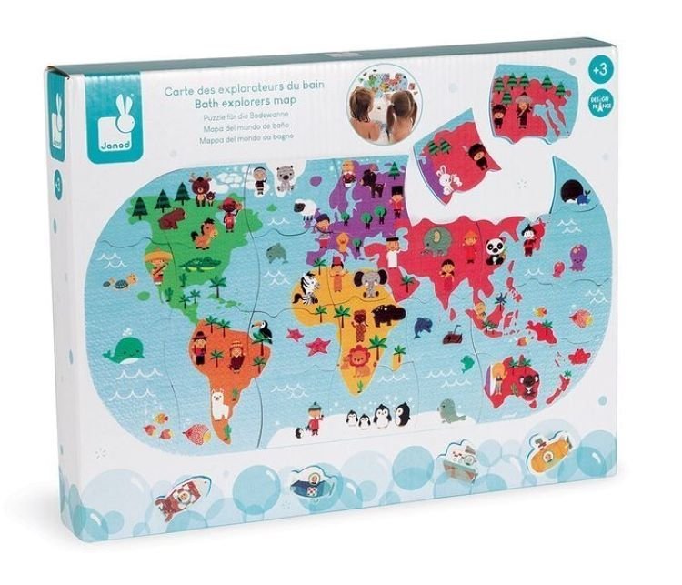 

Janod Puzzle Do Kąpieli Mapa Świata 28 El J04719