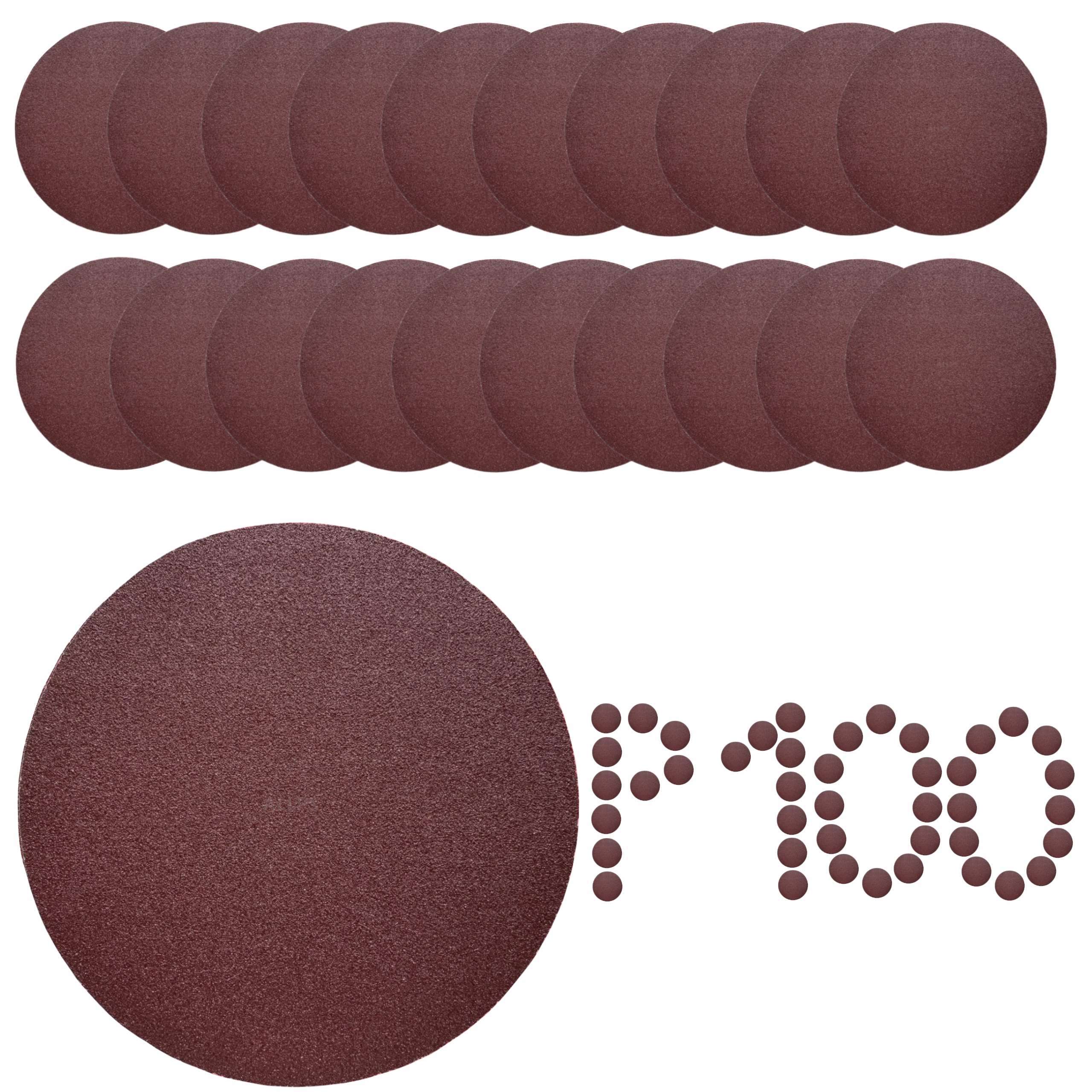 Papier Ścierny Krążek Na Rzep Samoprzylepny Dysk Ścierny 125mm P100 20szt