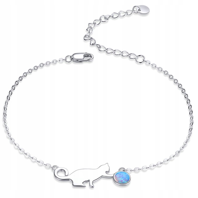 Stříbrný náramek Dámský náramek Kočička Míč Stříbro 925 Trusky