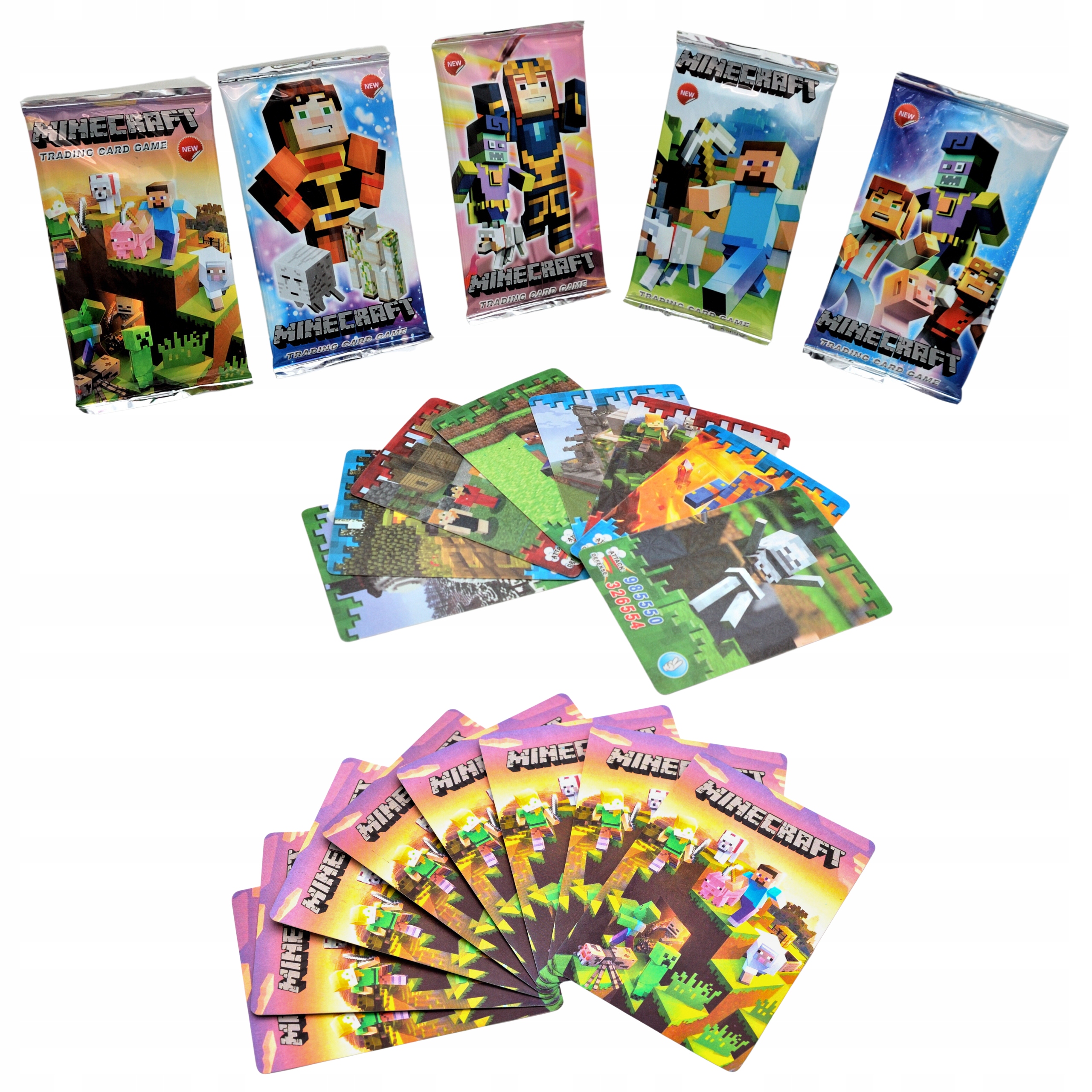 MINECRAFT KARTY 5x SASZETKA MINECRAFT ZESTAW Wydawca inny