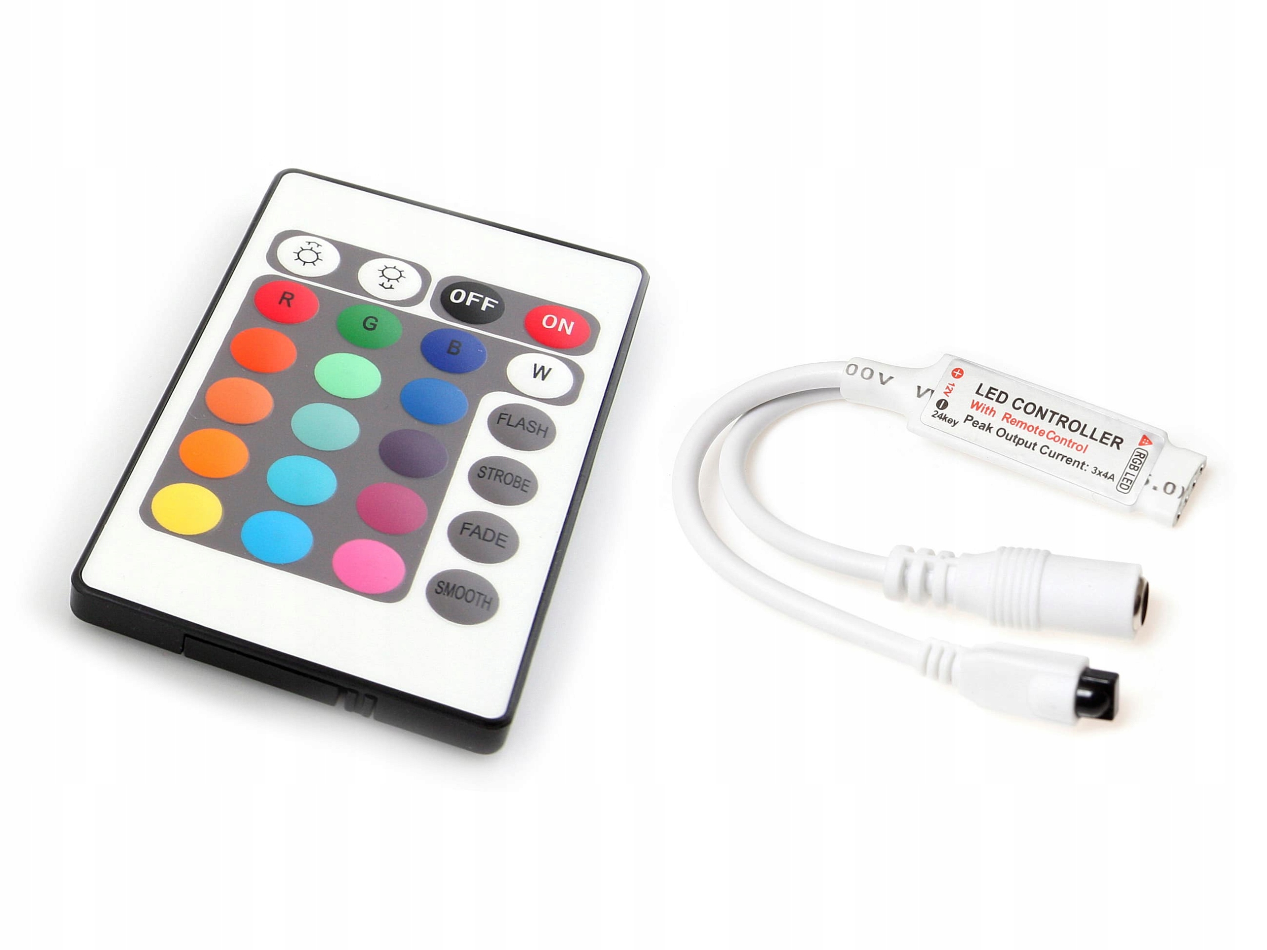 ZESTAW TAŚMA LED RGB 2,5M PILOT STEROWNIK ZASILACZ Długość 2.5 m