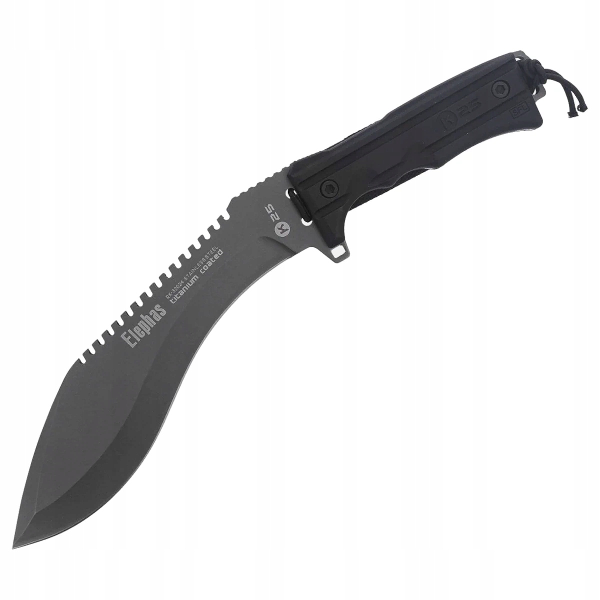 Nůž K25 Elephas Kukri Black Sfl, Titanium 7Cr17Mov (32024)