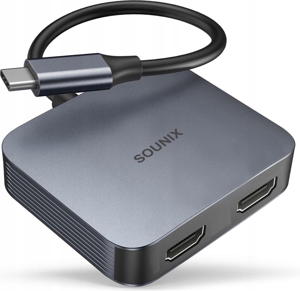 Hub USB-C 2x HDMI 4K – Stacja dokująca z USB PD – SOUNIX
