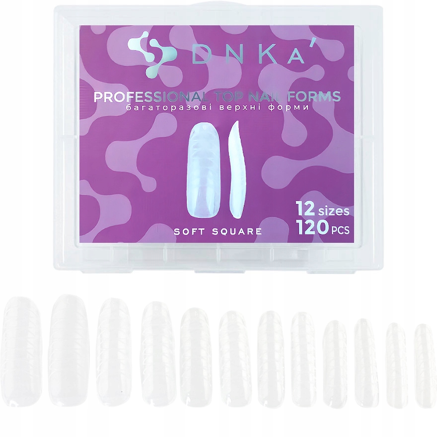 Professional Top Nail Forms Soft Square DNKa Górne Formy do paznokci 120