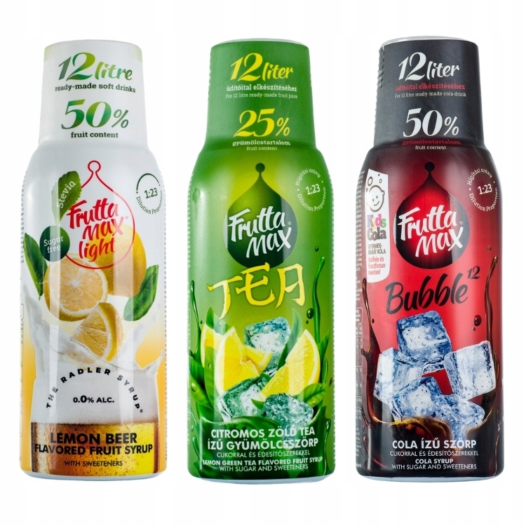Syrop do saturatora koncentrat Fruttamax 3 x 500 ml RADLER - COLA - ICE TEA