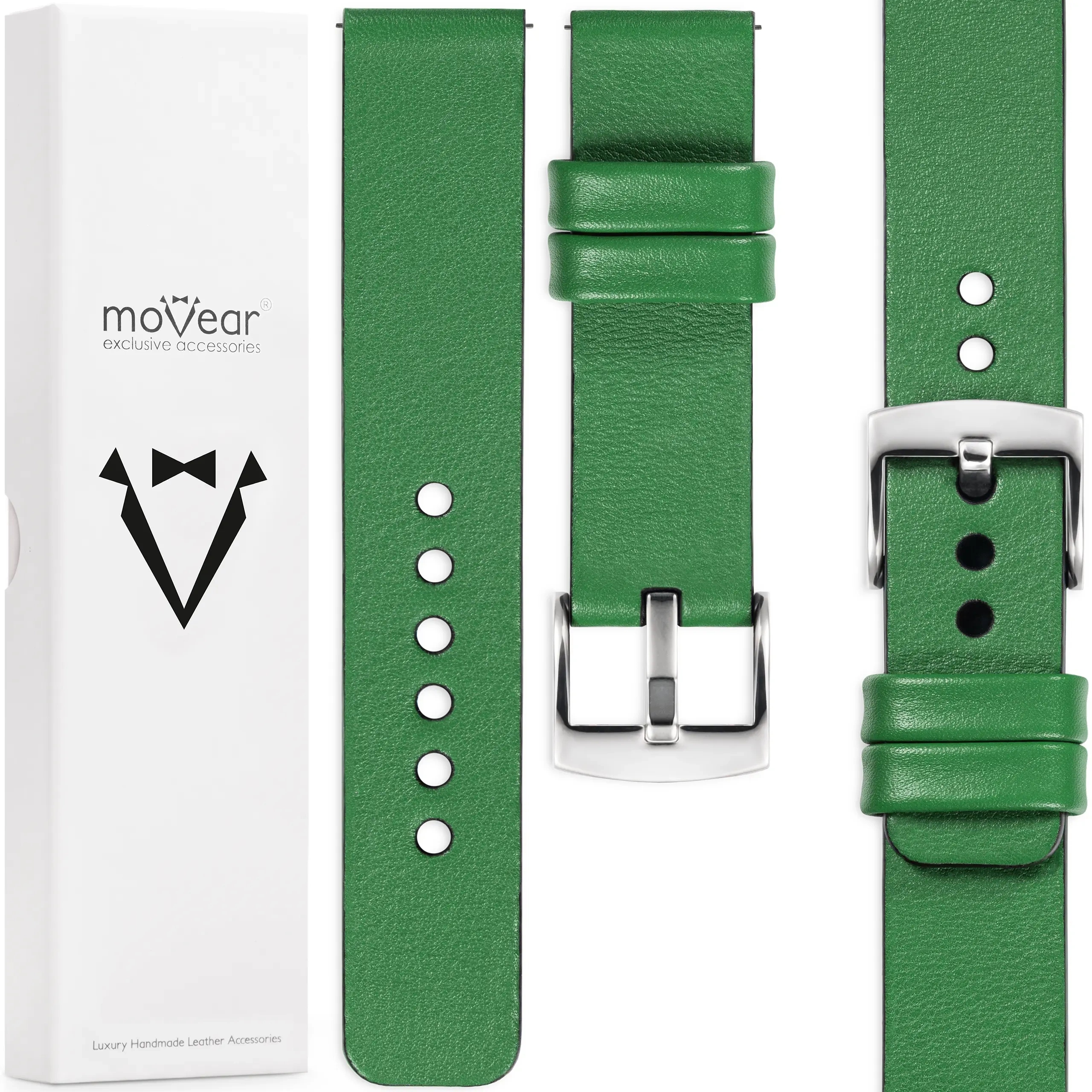 Kožený řemínek 20 mm pro Huawei Watch Gt 3 2 43/42 mm Stylový Premium Movear