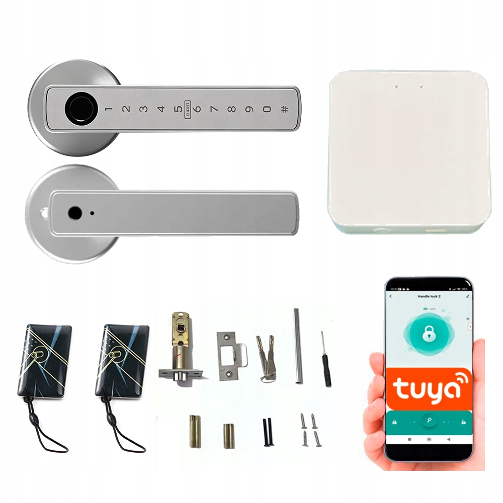 Elektronický Zámok Kľučka Čítačka Odtlačku Prsta Kód Pin Karta Rfid Tuya
