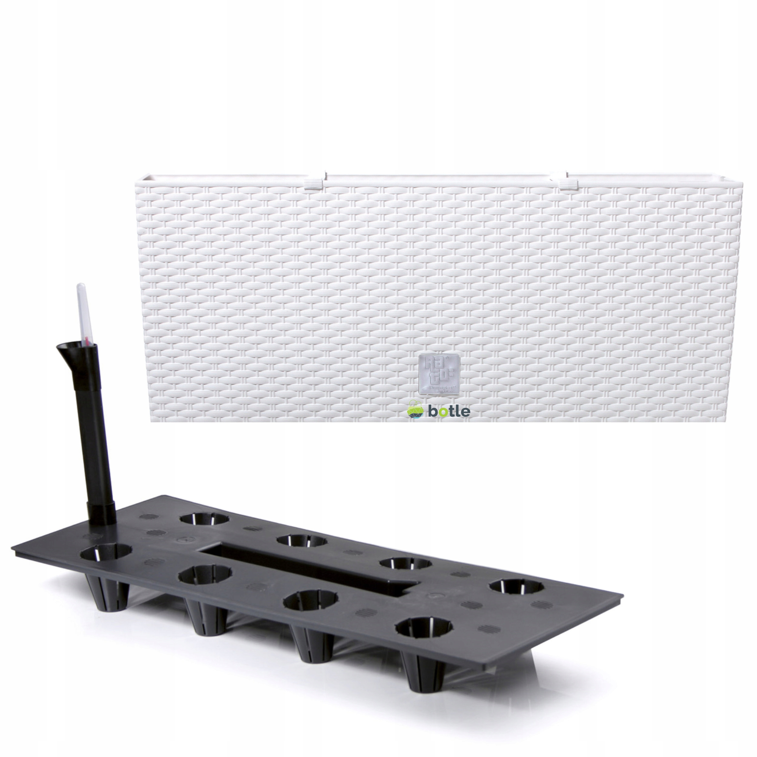 Květináč zavlažovací box 25x60x24 cm bílý