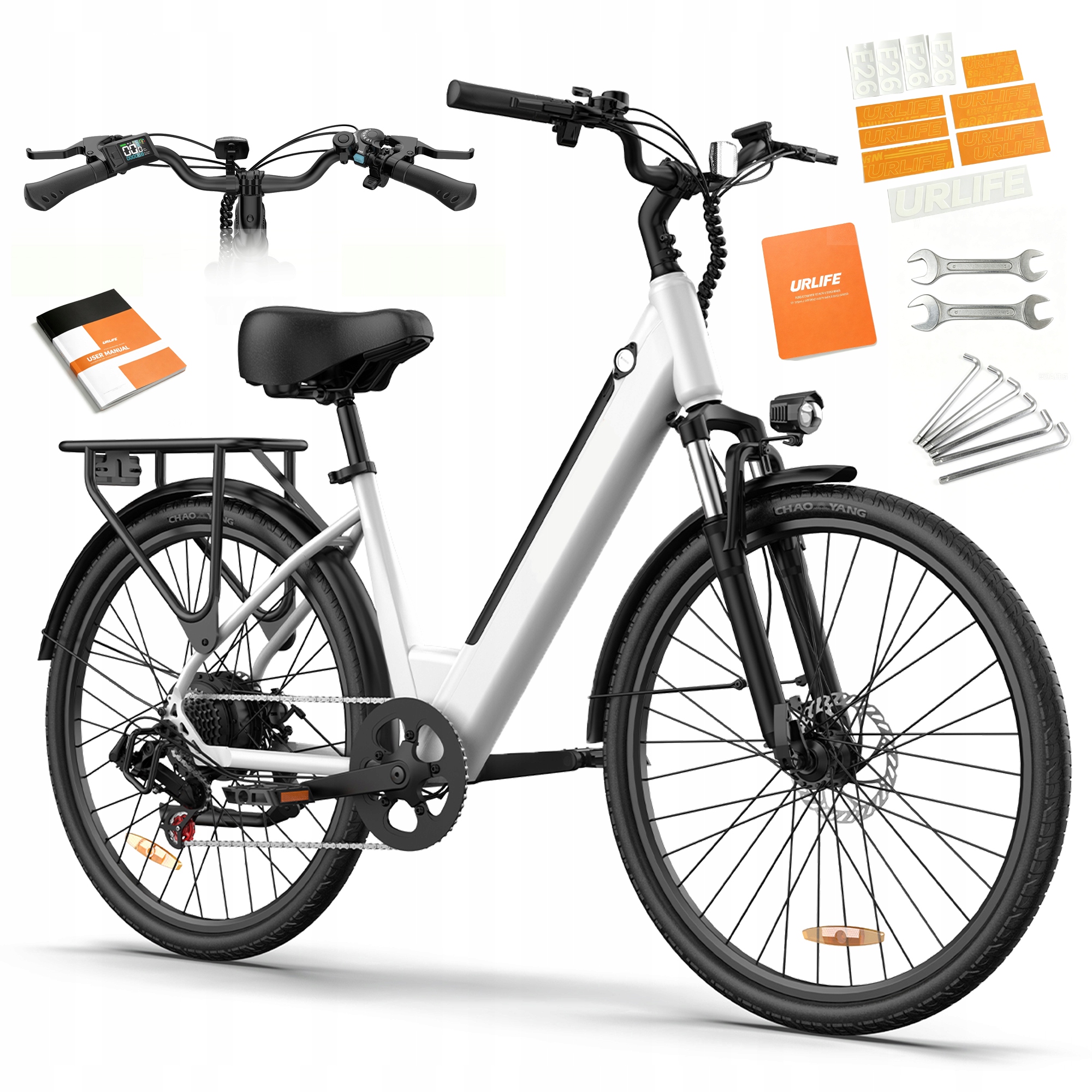 Elektrokolo 26" samec/dámské Urlife E26 250W 36V 13Ah dosah 60KM LCD