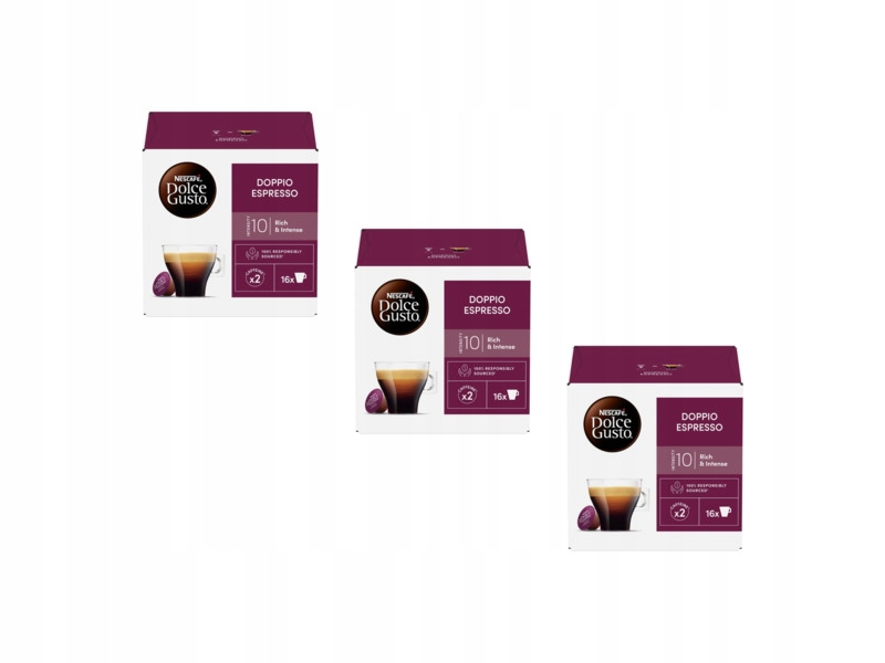Kapsułki Nescafe Doppio Espresso do ekspresu Nescafe Dolce Gusto 3x 16 szt.