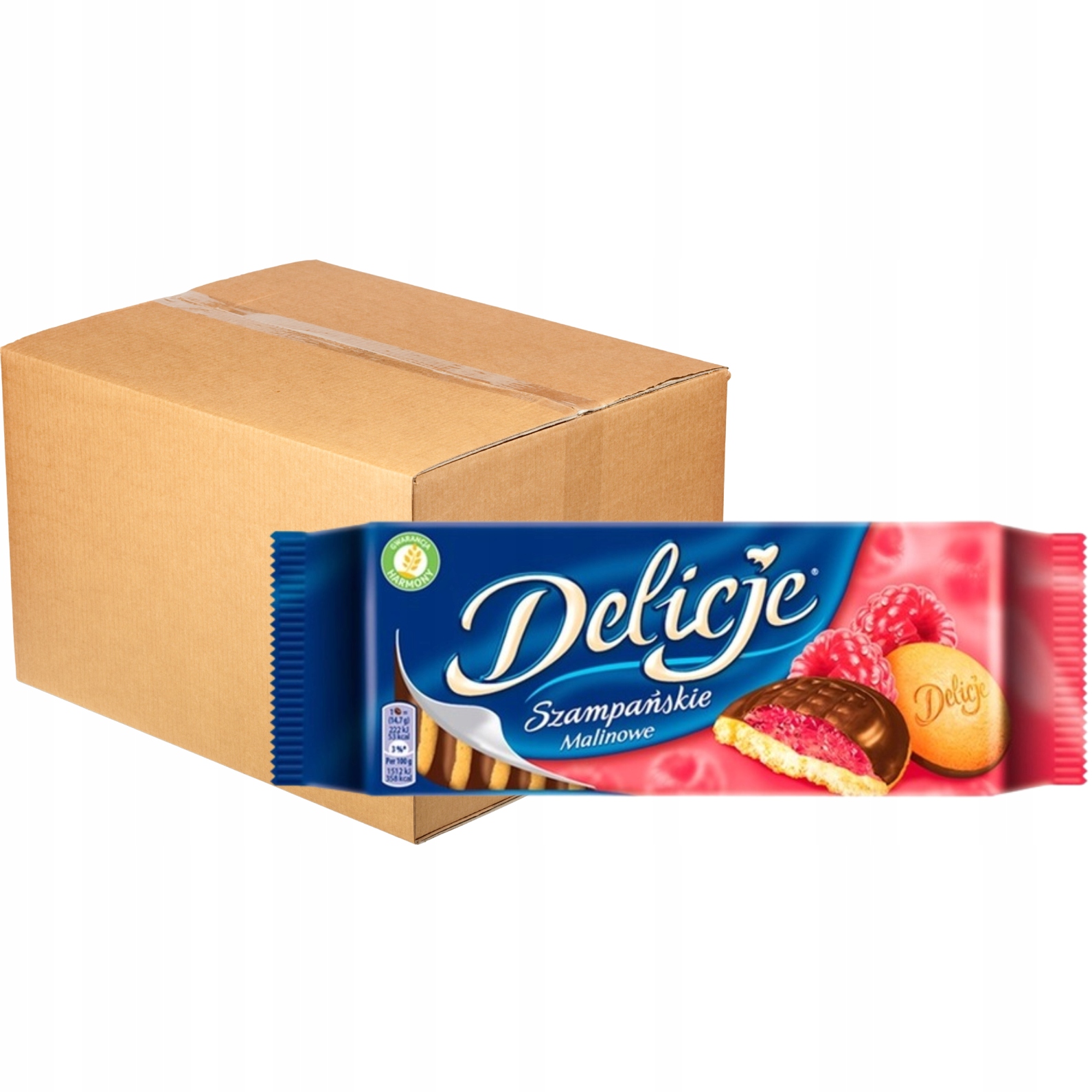 Delicje Szampańskie z galaretką o smaku malinowym z czekoladą 147 g x24szt