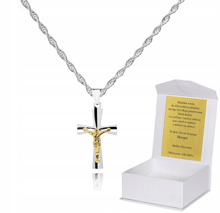 925 Stříbrný řetízek s křížkem Dedikace 50 cm S1K6