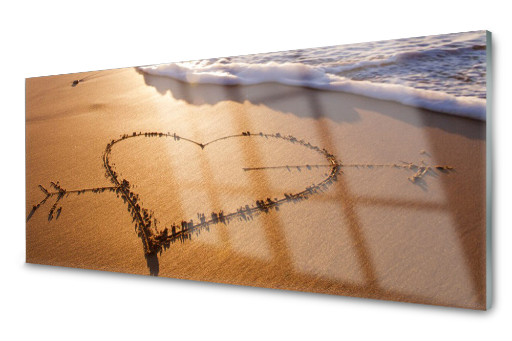 

Panel szklany do kuchni Plaża Serce Morze 125x50