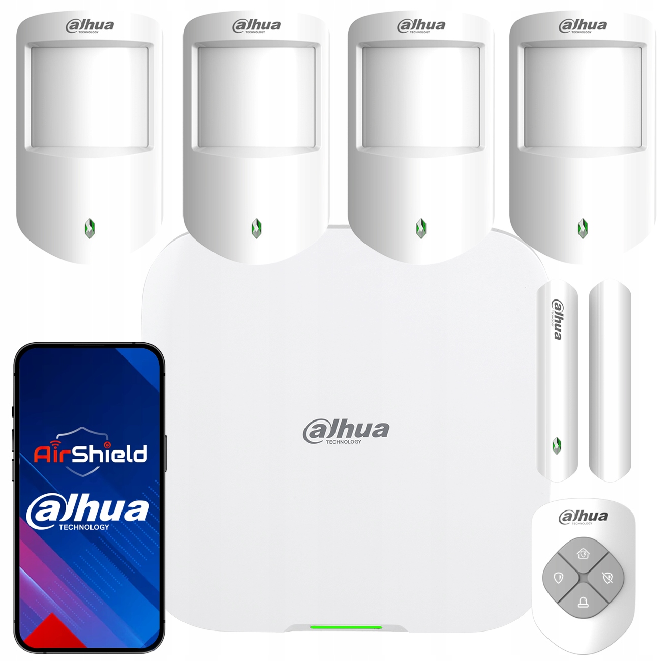 Alarmový set Dahua 4G Sms WiFi AirShield 4x Pir detektor Centrálne diaľkové ovládanie