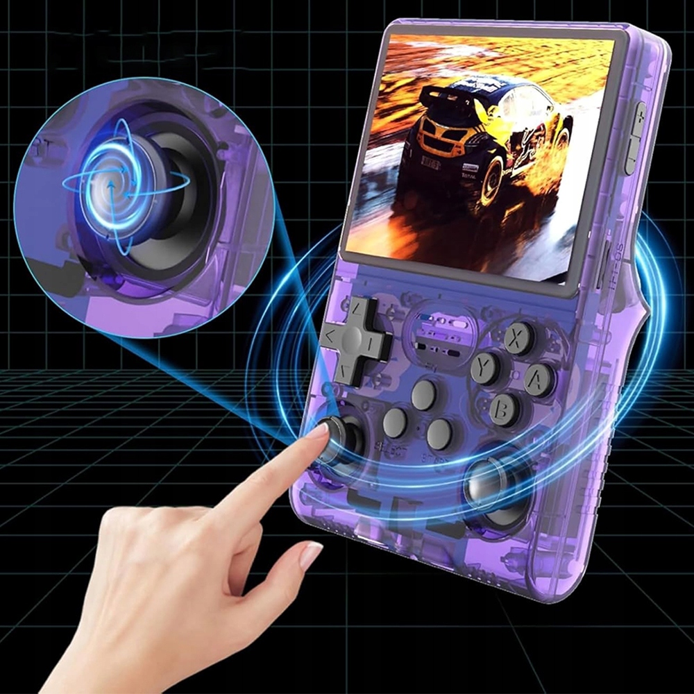 PRZENOŚNA KONSOLA R40s DO GIER RETRO GIER 256GB FIOLETOWY IPS 3.5'' HD