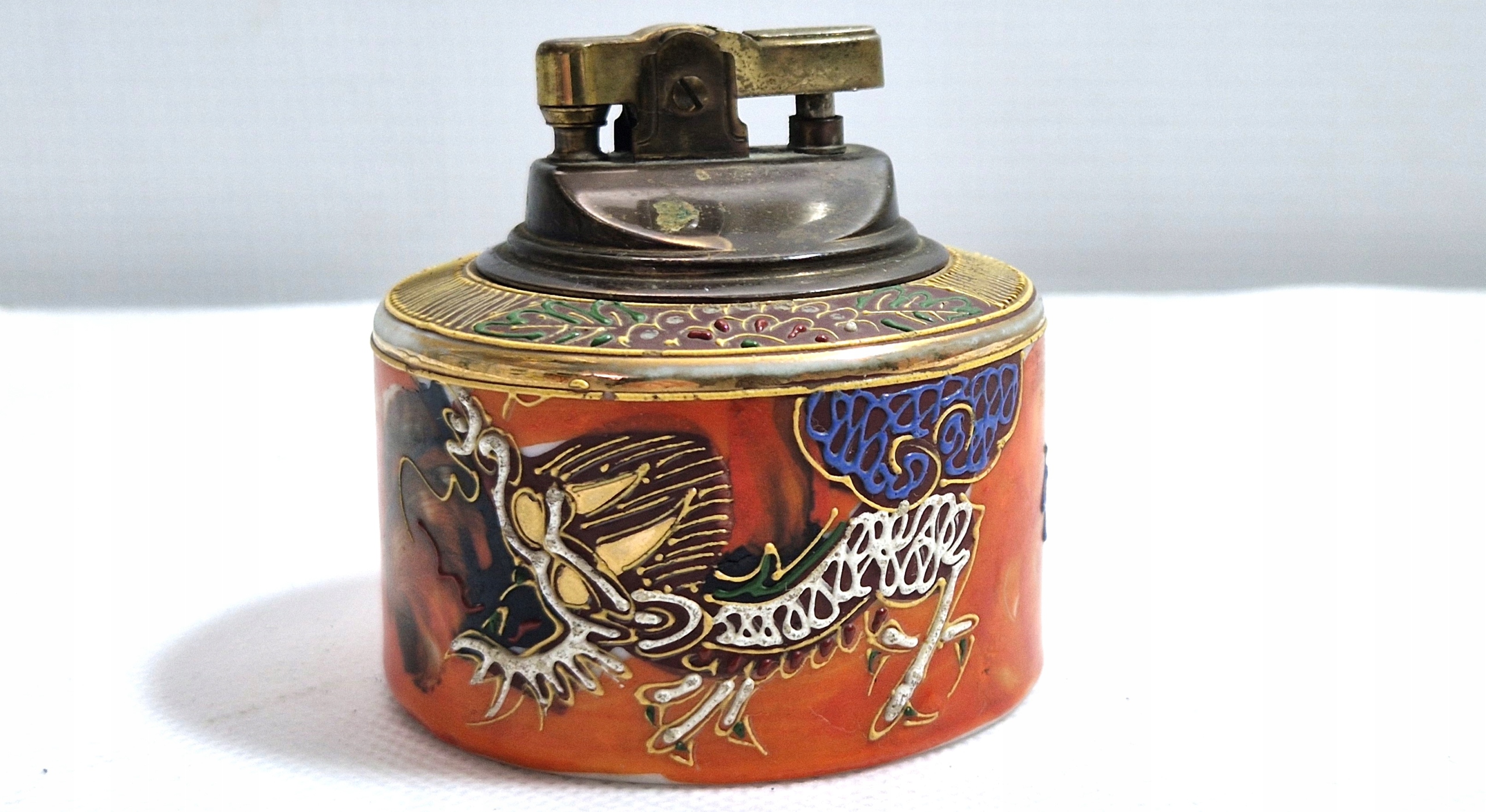 JAPAN STARA PORCELANOWA ZAPALNICZKA BENZYNOWA