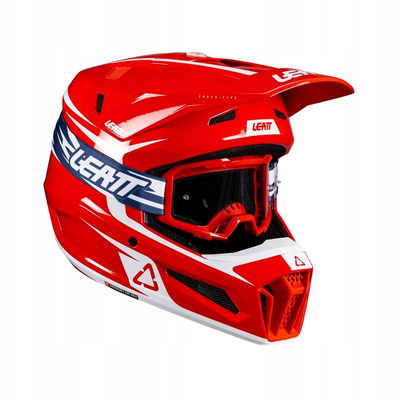 Motocyklová Prilba S Okuliarmi Leatt Kit Moto 3.5 Red (XL)