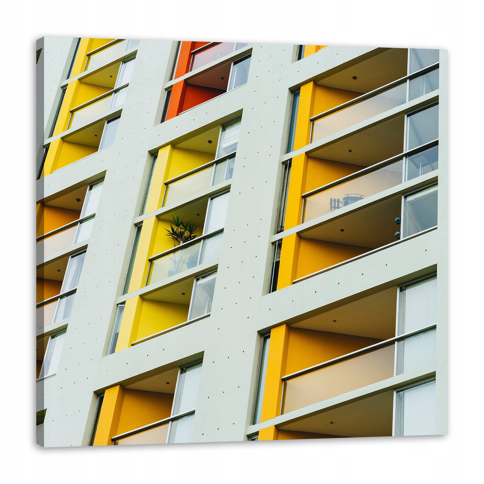 Obraz na plátně Blok Mieškanie Budova Architektura Města 90x90