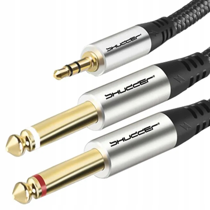 Kabel 3.5 mm stereo jack 2x 6.3 mm mono jack konektor 5 m Shudder Premium