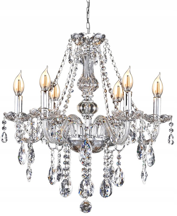 

Lampa Kryształowa Wisząca Żyrandol Glamour Szkło